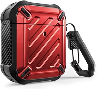 SUPCASE Unicorn Beetle Pro Series Case Designed for Airpods 1 & 2, Full-Body Rugged Protective Case with Carabiner for Apple Airpods 1st & 2nd (Red)
