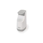 Joseph Joseph Bathroom Slim, Compact Soap Dispenser, Easy-push Pump Head, Non Drip Nozzle, Fill-level Window, Refillable, White/Grey, 8