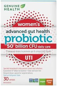 Genuine Health UTI Probiotic, 30 count, 50 Billion CFU, Natural daily UTI support and relief, 15 diverse and balanced strains per capsule, Dairy, soy & gluten-Free, Non-GMO, Vegan