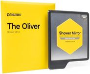 Tooletries – Oliver Shower Mirror - Premium Shower Mirror for Shaving, Grooming - 100% Silicone - SHATTERPROOF Mirror - Grips to Shiny Surfaces - No Suction Cups - No Adhesives - Charcoal