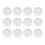 Olympia Athena Wide Rimmed Plates 228 mm/9 inch (Pack of 12), White Porcelain, Dinner Plate Set, Restaurant Tableware, Dinnerware - Microwave, Oven & Dishwasher Safe, CC208