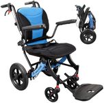 Wheelchairs for Adults Ergonimic Transport Chair Lightweight Foldable with Telescopic Handle 11-inch Big Wheels for All Terrains Travel Wheelchair with Removable Cushion