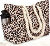 Beach Bags for Women - Large Beach Tote Bag - Beach Bags Waterproof Sandproof (Cheetah)