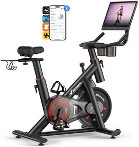 MERACH Heimtrainer Fahrrad mit 15,6" FHD-Bildschirm(180°/90° drehbar), leises Magnetbremssystem Indoor Cycling Bike für Zuhause, App-kompatibel mit Merach App Coaching, Zwift & Kinomap, bis 136KG