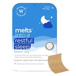 Wellbeing Nutrition Melts Restful Sleep Aid | Plant-Based Melatonin 10mg for Better Sleep with Chamomile, Tagara, L-Theanine | Non-Addictive Sleep-Aid, Safe, Natural, 30 Oral Strips