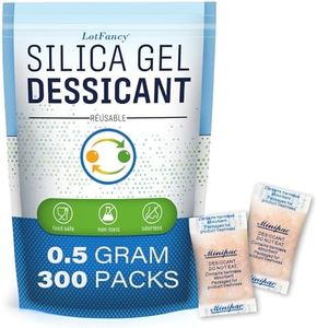 300Packs 0.5g Silica Gel Desiccant Packets Dehumidifier, Food Safe Moisture Absorber Drying Bags for Gun Storage, Document Storage Unscented