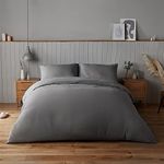 Silentnight Supersoft Collection Charcoal Duvet Cover Set. Supersoft Snuggly Easy Care Duvet Cover Quilt Bedding Set - Double (200cm x 200cm) + 2 Matching Pillowcase