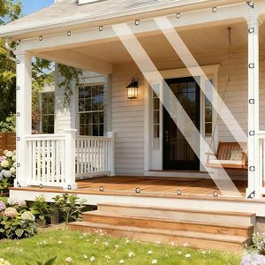 10’ x 20’ Clear Tarp, Clear Vinyl Tarp with Grommets, Heavy Duty Waterproof Transparent Plastic Tarpaulin Cover for Patio, Porch, Window, Outdoor Curtain, Chicken Coop, and Greenhouse