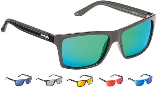 Cressi Rio Sunglasses Gafas de Sol Deportivo Polarizados, Unisex Adultos, Negro/Verde, Talla única