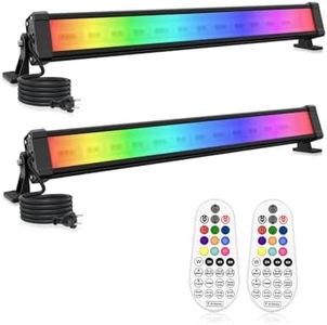 CLV Faretto LED RGB Esterno 42W, Barra LED RGB da Esterno con Telecomando 360° RF Impermeabile IP66, 10 Colori Cambia 30 Modalità Dinamiche 6 Luminosità, Memoria Funzione, Luce RGB per Esterni Festa
