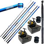 2 LFS Blue Ocean Sea Fishing Rod 15ft 4.5m 3pc + 2 Large Tiger 8700 Reel 30lb