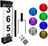 IVWVI Solar House Numbers for Outside, Acrylics Solar Address Sign with Iron Stakes, Waterproof RGBW Color Changing Remote Control, Lighted Modern Address Plaque Solar Powered for Street Yard Home