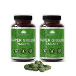 SAPTAMVEDA Premium Supergreen 240 Tablets | Natural Multivitamin |Contains Moringa, Wheatgrass, Spirulina & Barely Grass