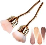 SILPECWEE 2Pcs Nail Dust Brush Rose Acrylic Nail Brush Cleaner Loose Dip Powder Makeup Soft Blush Brush Nail Duster Nail Brushes for Cleaning Dust Nail Art Tools