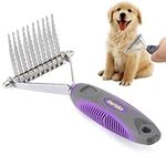 Hertzko Pet Undercoat Dematting Comb for Dogs Cats - Undercoat Rake Grooming Brush with Safety Edges - Deshedding Tool Great for Cutting and Removing Dead, Matted or Knotted Hair, Shedding Combs