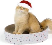 Conlun Cat Scratching Board,2 in 1 Oval Cat Scratcher Cardboard Bowl Nest,Cat Scratch Pad Corrugated Lounge Cat Bed for Indoor Cats Grinding Claw,Cat Furniture for Couch & Carpets & Sofas(43x33x10cm)