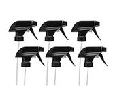 6Pcs Trigger Sprayer Heavy Duty Replacement Nozzle with Mist Spray and Stream Sprayer Replacement Trigger Black Spray Tops Fits Standard 8oz/16oz Boston Round 28/400 Neck Spray Bottles