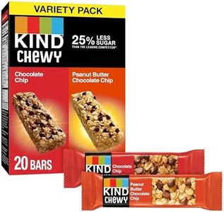 KIND Chewy Granola Bars, Chocolate Chip and Peanut Butter Chocolate Chip, Variety Pack, 100% Whole Grains, Gluten Free Bars, 0.81 oz (20 Count)