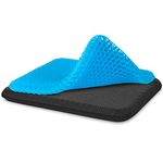 SMRONAR Gel Seat Cushion, Double Thick Breathable Seat Cushion with Non-Slip Cover, Cool Gel Cushion Breathable Chair Cushion for Home Office Chair Car Wheelchair