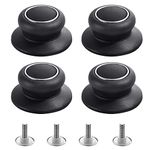 4Pcs Universal Pot Lid Top Replacement Knob,Heat Resistant and Prevent static electricity,Easy installation Kitchen Cookware Replacement Pan Lid Holding Handles. (Black)