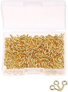 Shapenty 300PCS Mini Metal Hoop Peg Screw Eye Pin Hook for Arts & Crafts Projects, Cork Top Bottles, DIY Jewelry Making Findings, Earring Charm Bead, 10x4.5mm (Gold)