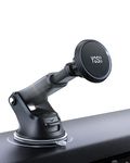 YOSH Magnetic Phone Car Mount for Dashboard & Windscreen, 360°Rotation with 6 Strong Magnets & Washable Sticky Suction Cup, Adjustable Car Phone Holder Cradle for iPhone 16 15 14 13 12 Samsung Huawei