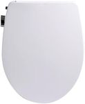 Bio Bidet Slim Zero Non Electric Bidet Toilet Seat Round, Low Profile Seat with Slow Close Lid, Battery Powered Night Light, Dual Nozzles, White