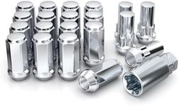 White Knight Wheel Accessories 791909XLAM Chrome M14x1.50 XL Bulge Acorn Lug Nut Wheel Kit with Wheel Locks, 20 Pack