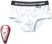 Shock Doctor Boy's Core Brief With BioFlex Athletic Cup, Moisture Wicking Vented Protection, Youth Sizes White