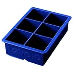Tovolo King Cube Ice Tray (Stratus Blue) - Large, & Reusable Silicone Molds for whiskey, Cocktails, Coffee, Bartender Accessories, & Smoothies / BPA-Free & Dishwasher-Safe