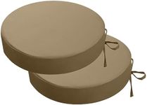Soft Symphony Round Outdoor Bistro Chair Cushions Set of 2, Waterproof Patio Chair Cushions for Outdoor Furniture, Round Seat Chair Pads with Ties for Patio Garden Dining.FM_29 (Dark Khaki)