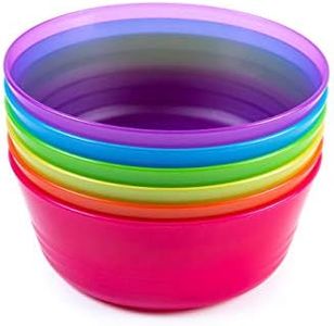 Cuddly Hippo Kids Plastic Dinnerware Set of 6 Multi Color Bowls - Reusable, BPA-Free, Dishwasher Safe and Microwaveable