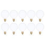 Simba Lighting Small Globe G16.5 Round Bulb 25W E12 Candelabra Base (10 Pack) for Chandelier, Ceiling Fan, Decorative Vanity Lights, Sconce, Aromatic Wax Warmer, Frosted Glass 120V, 2700K Warm White