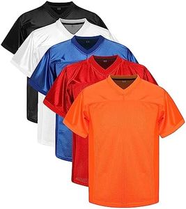 MESOSPERO Youth Blank Football Jerseys for Boys, Kids Athletic Practice Hip Hop Hipste Sports Shirt S-XL, Boys Orange, Large