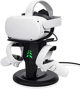 alcopanda VR Stand, Headset Charging Dock, VR Display Stand Accessories for Meta/Oculus Quest 2, PSVR 2,Rift, Rift S,Valve Index Headset and Touch Controllers