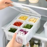 Chillyfit fridge storage boxes, fridge organiser box storage containers for vegetable airtight refrigerator container organizer, kitchen accessories items for food products-1 YEAR Warranty