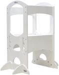 Little Partners Toddler Learning Tower Wooden Soft White Adjustable Stool/Step