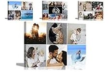 Artley Prints 6 Photo Square Collage Custom Canvas Art Prints Framed Personalised Photos on Canvas Wall Hanging Decor Family Baby Pictures 60 x 40cm (24 x 16 inches) A2