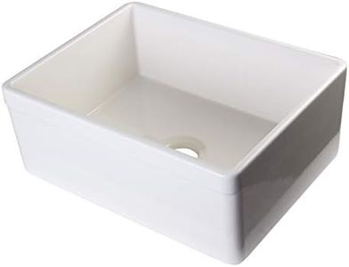 ALFI brand AB506-B 26-Inch Decorative Lip Single Bowl Fireclay Farmhouse Kitchen Sink, Biscuit