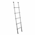 60 Inch Aluminum Rv Bunk Ladder with Hooks, Indoor 5-Step Non-slip Bed Ladder for Home Loft, Dorm Room, Tiny House & Barn Door