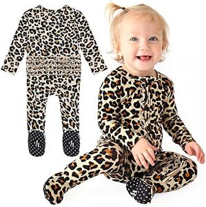 Posh Peanut Baby Girl Pajamas - Soft Päpook Viscose from Bamboo One Piece Footies, Newborn, Infant, & Toddler Footed Sleepers with 2-Way Zipper, Breathable Sleep Clothes & Outfit for Kids (3-6 Months)