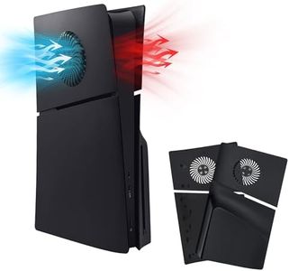 Mcbazel Face Plates for PS5 Slim Disc Edition Only, Anti-Scratch Replacement Panels Cover Plates Shell Case with Cooling Vent Compatible with PlayStation 5 Slim Disc Edition Console - Black