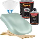 Custom Shop - Sea Foam Green Metallic - Hot Rod Flatz Flat Matte Satin Urethane Auto Paint - Complete Quart Paint Kit - Professional Low Sheen Automotive, Car Truck Coating, 4:1 Mix Ratio