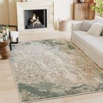 Smarcute Bohemian Area Rug for Living Room Multi Floral Print Floor Mat Machine Washable Rug Non-Slip Floor Carpet for Bedroom Nursery Large Rug with Soft Low Pile for Home Decor (Chandra, 122*183cm)