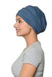 SAKUCHI Chemo Silky Soft Slouchy Snood Bamboo Cap Beanie for Women Cancer Hair Loss Turban Hat Metallic Grey