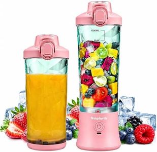Portable Blender for Smoothies, 600ML Capacity, Rechargeable Personal Blender with Leak Proof Lid and Safety Lock, USB Charging, pink (pink)
