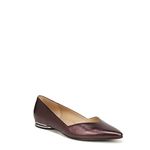 Naturalizer Women Havana Pointed Toe Slip On Ballet Flats, Cabernet Sauvignon Red Metallic Leather, 5.5