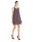 BCBGeneration Women's Floral Printed Dress with Keyhole Cutout