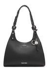 Calvin Klein Women's Shelly Novelty Satchel, Black/Silver Combo, One Size