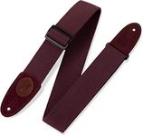Levy's MSSC8-BRG 2" Signature Series Cotton Guitar Strap With Suede Ends And Slide and Loop Adjustment. Burgundy Color